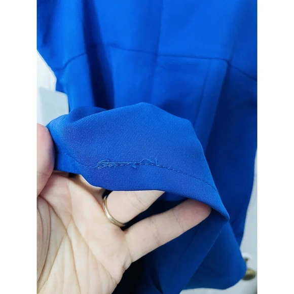 NSR Napean Sea Rd Sheath Dress Large Cobalt Blue Square Neck 90s Style Classic - Picture 10 of 15